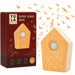YULALivingGeluidboxmetVogelgeluiden-MetSensor-Houtlook