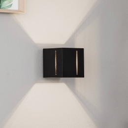 SOLLUXLIGHTINGWandlampTopicupdownvanaluminiumzwart