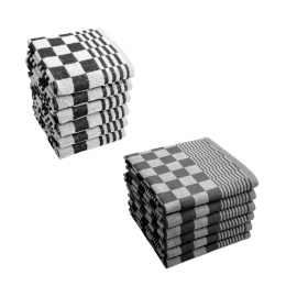 ByrklundKeuken-enTheedoekensetCleanZwart-12delig