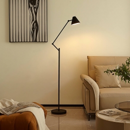 LucandevloerlampPhinazwartwitverstelbaarE27