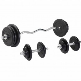 EZ-Curlset70kg-Rubber-HaltermetGewichten-30mm-GorillaSports