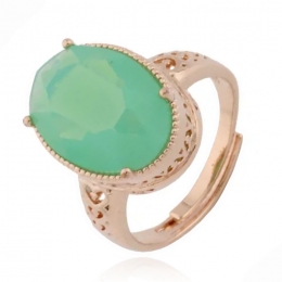 DejaJewelsDamesring-VerstelbaarMetGroteOvaleLichtgroeneZirkoniaSteen