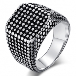 TitaniumZegelringherenZilverkleurigZwart-215mm