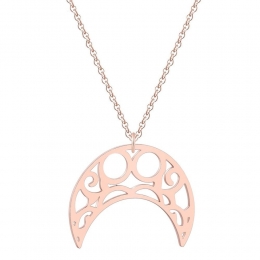 HippedameskettingStaalMaanHangerRose