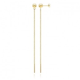 GoudkleurigeKettingOorbellenDamesvanEdelstaal-130mm