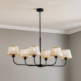 TKLightingKroonluchterChicagolinnenlampenkappen6-lamps