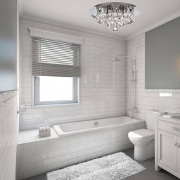 SearchlightPlafondlampHannachroomglazenkristallenbollen