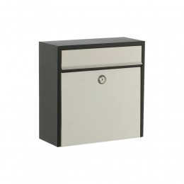 BrievenbusAllux2500zwartmetRVSfront