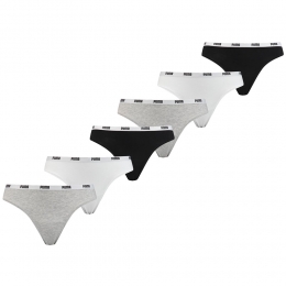 PumaStringDamesZwartWitGrijs6-Pack-XL