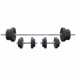 Halterset70kg-Kunststof-Schroefsluitingen-GorillaSports