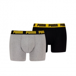 PumaBoxershortsBasic2-packGreyBlackYellow-XXL