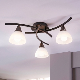 LindbyplafondlampDellazwart-goud58cm3-lampsE14