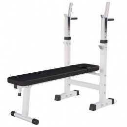 VerstelbareHalterbank-Fitnessbank-Haltersteunen-Dipsteunen-Inklapbaar-Wit-GorillaSports