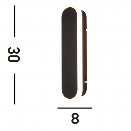 SearchlightBordoLEDbuitenwandlamphoogte30cmzwartaluminium
