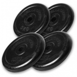 Halterschijven30kgset-2x52x10kg-Gietijzer-Rubber-30mm-GorillaSports