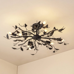 LindbyplafondlampYos8-lamps85cmzwart-goudE14