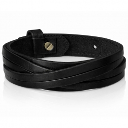 Zwartelerenarmbandmetgesnedenleer