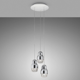 AxoLightChroomkleurigeLEDhanglampFedoramet3lampjes