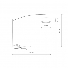 NowodvorskiLightingBooglampPoiseBgrijsstaaltextielreikwijdte255cm