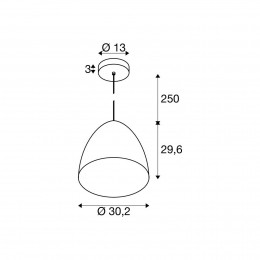 SLVhanglampParaCone20cmkoperkleurigwit