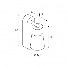 SLVwandlampPuri20Conewitbreedte15cmmetaal
