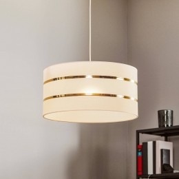 HELAMHanglampHelentextielkapwit-goud40cm