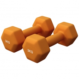 VinylHalterset2x3kg-Neopreen-Antislip-Ergonomisch-Oranje-GorillaSports