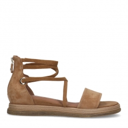 Beigesudesandalenmetbandjes