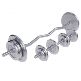 EZ-curlset70kg-Chroom-Haltermetgewichten-30mm-GorillaSports