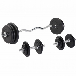 EZ-Curlset70kg-Rubber-HaltermetGewichten-30mm-GorillaSports