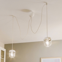 UMAGEAcornhanglampwitstaal2-lamps