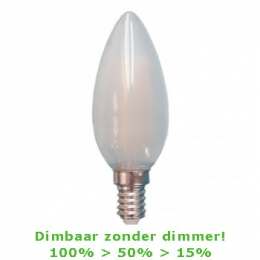 LEDE14-C354WattFilamentKaarslamp-2700K-3StapsDimbaar-450Lm