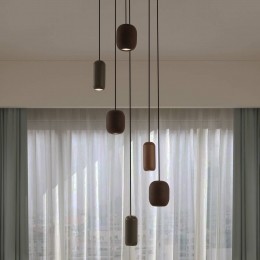 LucandehanglampNarionrondzwart6-lamps