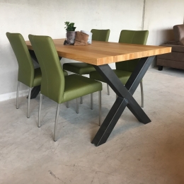 Setvan4lereneetkamerstoelen-groenleer-EchtleerModernontdekdeveleLeersoortenenKleurenbijShopX