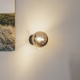 EMIBIGLIGHTINGWandlampGlassyzwartgrafietglasE1414cm