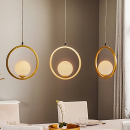 Eko-LightHanglampViennaopaalglasmessing3-lamps