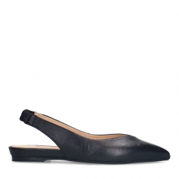 Zwartlerenslingbacks