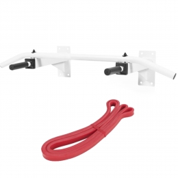 Optrekstangmetresistanceband-Pullupbarmetweerstandsband-Wit-Rood-GorillaSports