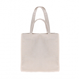 Beigezilvergestreepteshopper