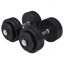 Dumbbellset-Halterset-Kunststof-30kg-Gewichtenmetstangen-GorillaSports
