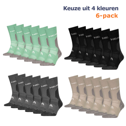 HEADWandelsokkenAllClimatesHikingCrew6-packLichtGroen-3538