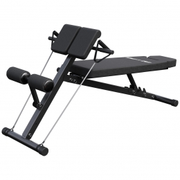 HalterbankmetHyperextensie-Verstelbaar-Max250kgBelastbaar-Fitnessbank-RomanChair-Zwart-GorillaSports