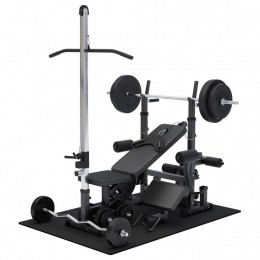 FitnessbankZwartMetGewichten100kg-LatPulley-Puzzelmat-CompleteSetKunststof-GorillaSports
