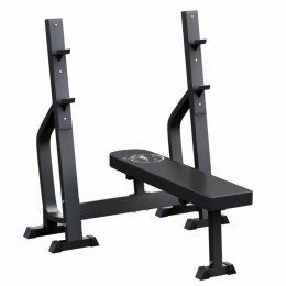 VlakkeHalterbank-Fitnessbank-Haltersteunen-Belastbaartot250kg-Zwart-GorillaSports