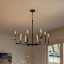 DomiluceKroonluchterAmplizwartgoud8-lamps