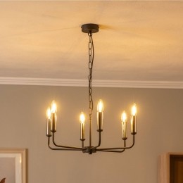 EulunaKroonluchterAmplizwartgoud6-lamps