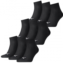 PumaQuarterSokkenZwart9-pack-4346