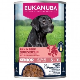 6xEukanubaLifeCareDogHondenvoerNatSeniorBeefPumpkin400gr