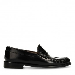 Zwartelerenloafers
