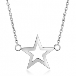 DameskettingCillaJewelsEdelstaalStarZilverkleurig